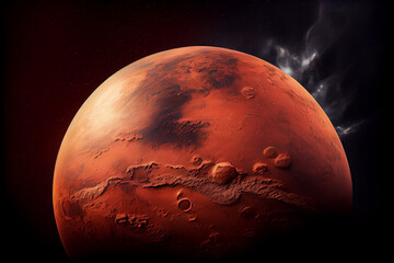 Wallpaper background of mars landscape. Generative AI