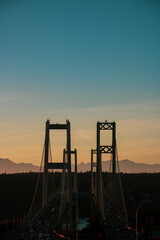 Fototapeta premium Tacoma Narrrows Bridge at Sunset