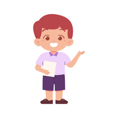 Little Boy character. Elementary School Kids Wearing Uniform Illustration