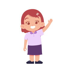 Little Boy character. Elementary School Kids Wearing Uniform Illustration