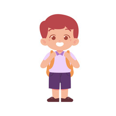 Little Boy character. Elementary School Kids Wearing Uniform Illustration