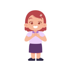 Little Boy character. Elementary School Kids Wearing Uniform Illustration