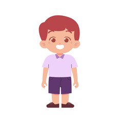 Little Boy character. Elementary School Kids Wearing Uniform Illustration