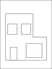 beautiful house coloring pages. The property of the house is white with thick black lines. suitable for use in children's coloring books as well as a medium for recognizing the shape of a house .