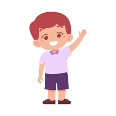 Little Boy character. Elementary School Kids Wearing Uniform Illustration