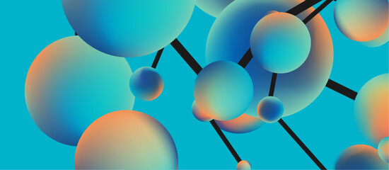 Line points connections geometric abstract background