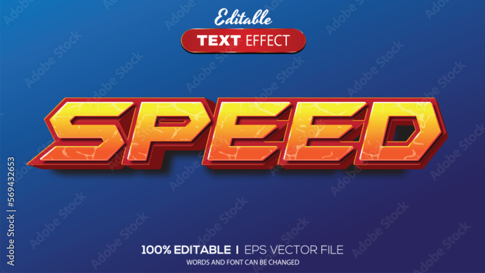Poster 3d editable text effect speed theme
