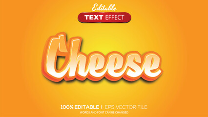 3D editable text effect cheese theme