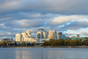 Fototapeta na wymiar View of quay wharf embankment Yekaterinburg City.