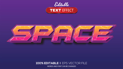 Naklejka na ściany i meble 3D editable text effect space theme