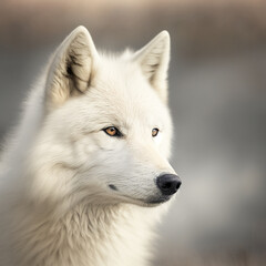 portrait of a white wolf