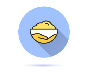 Baby porridge icon with long shadow for graphic and web design.