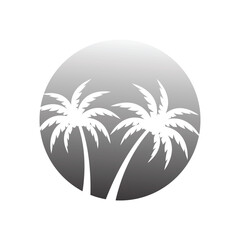 Fototapeta na wymiar Palm tree summer logo and symbol template vector design