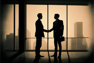 Fototapeta na wymiar Title: Business Men Handshake of Success, Handshake Agreement between Professionals, Business Group Business Deal, generative ai illustration 13