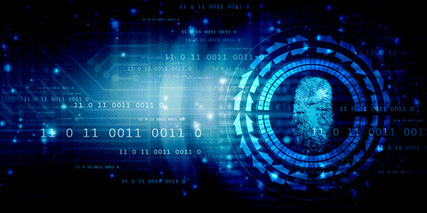 Fingerprint Scanning Technology Concept 2d Illustration