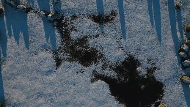 Castlerigg Stone Circle rise up with spin in snow in the English Lake District