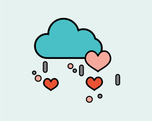 heart shaped and cloud 