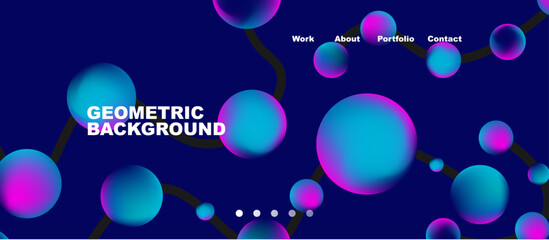 Connected dots geometric landing page background. Vector Illustration For Wallpaper, Banner, Background, Card, Book Illustration, landing page