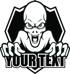 Vector illustration of alien logo template