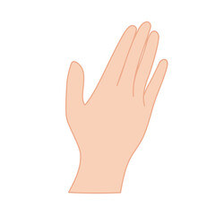 シンプルな右手　片手　ボディーパーツ