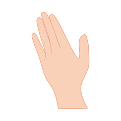 シンプルな左手　片手　ボディーパーツ