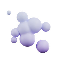 purple lilac white dotted abstract shape 3D Icon
