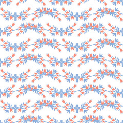 Seamless decorative elegant pattern with flowers and cross. Print for textile, wallpaper, covers, surface. Retro stylization. For fashion fabric.