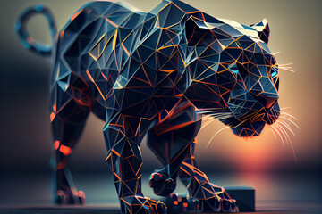 Beautiful Abstract Geometric Panther Concept