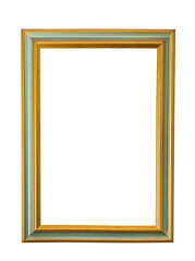 antique gold frame on the white background with clipping path