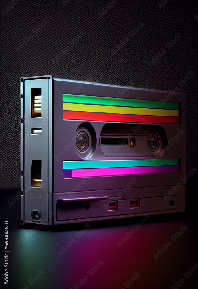 Aufkleber audio cassette tape generative ai technology.