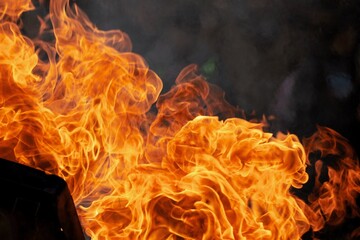 Flammes pendants une manifestation