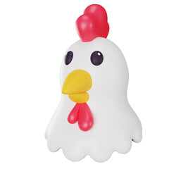The Majestic White Chicken 3D Icon