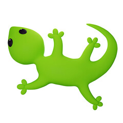Green Leaf Lizard 3D Icon