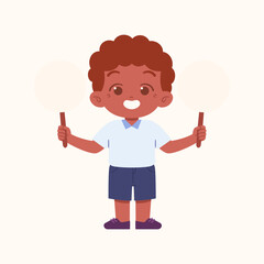 Little Boy character. Elementary School Kids Wearing Uniform Illustration