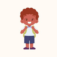 Little Boy character. Elementary School Kids Wearing Uniform Illustration
