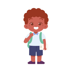 Little Boy character. Elementary School Kids Wearing Uniform Illustration