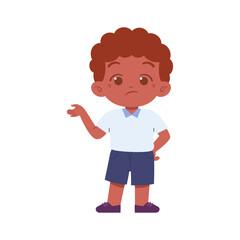 Little Boy character. Elementary School Kids Wearing Uniform Illustration