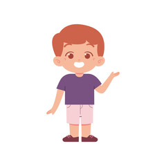 Little Boy character. Elementary School Kids Wearing Uniform Illustration