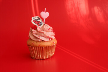 A Strawberry Cup Cake for Valentine's Day