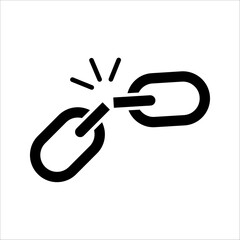 hyperlink icon, A broken link or broken seo backlink vector illustration on white background