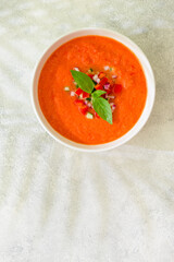 Gazpacho soup. Traditional spanish cold tomato soup.