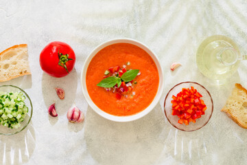 Gazpacho soup. Traditional spanish cold tomato soup.