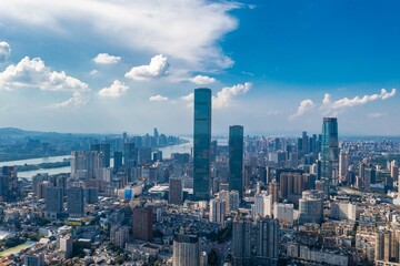 Aerial changsha city scenery