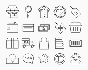 Illustration graphic vector of icon set ecommerce. Perfect for mobile app online shop, infographic design, etc. 