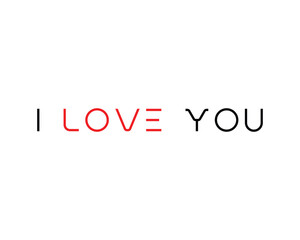 I love you 3 words creative design template elements 