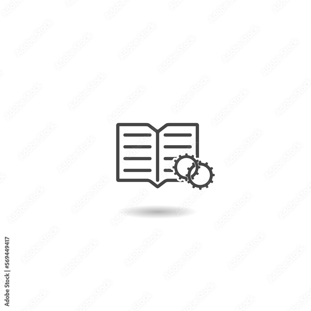 Poster guide icon user manual icon with shadow