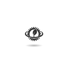 Nature Gear Icon Logo with shadow