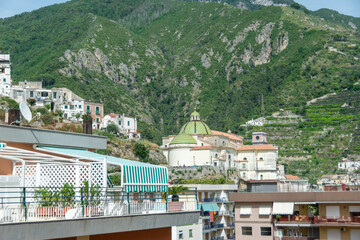 Colorful buildings from the town of Maiori, a Commune on the Amalfi Coast, Italy
