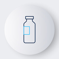 Line Bottle of water icon isolated on white background. Soda aqua drink sign. Colorful outline concept. Vector