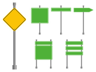 Obraz premium Blank road signs board on white background